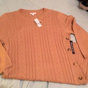 Sweater dress with buttons down the sides